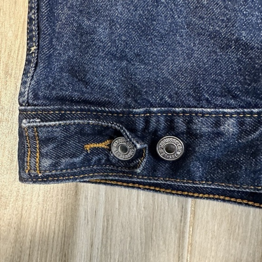 VTG Levis Dark Blue Denim Trucker Standard Jean Jacket 70507 Mens XL Y2K Work - Picture 15 of 16